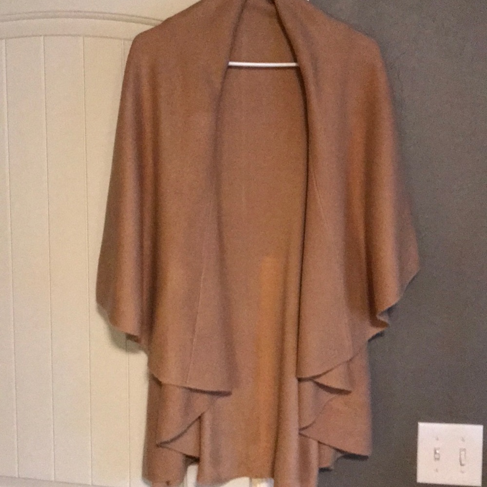 Vici brand sleeveless camel color draped cardigan